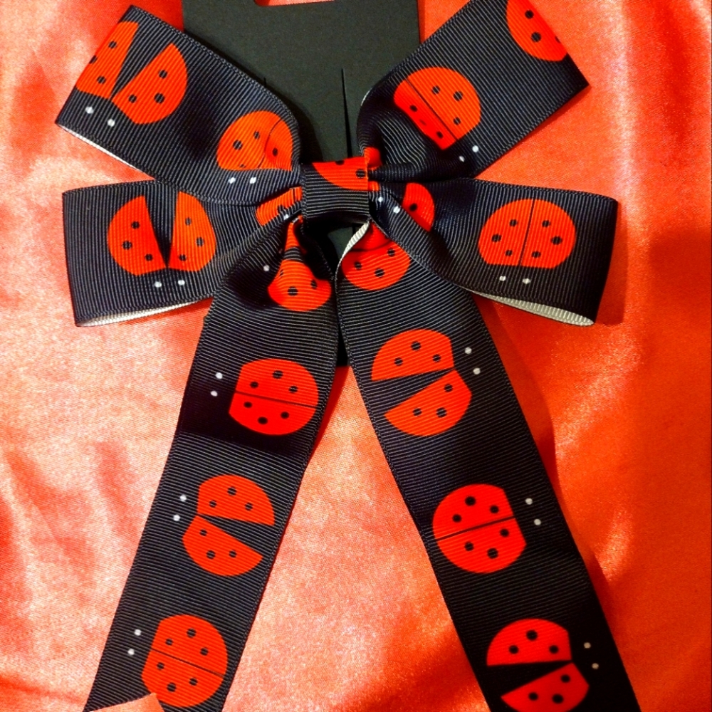 Ladybug hair bow
